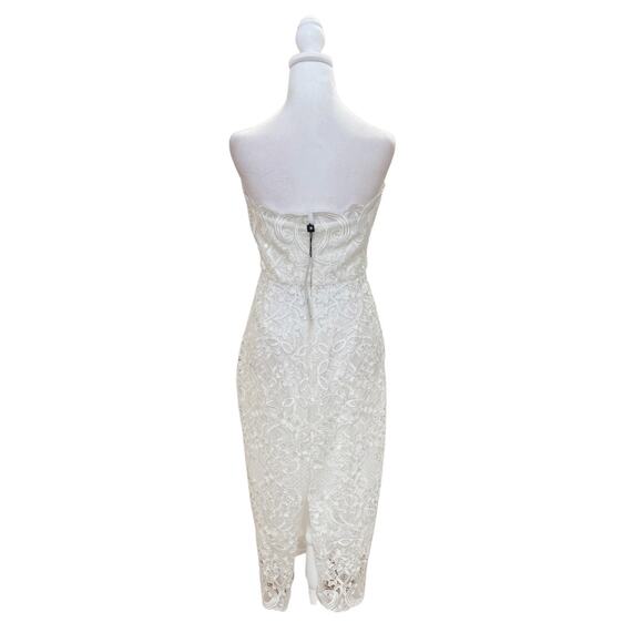 Badgley Mischka Strapless Lace Midi Dress 8 NWT - Picture 5 of 10